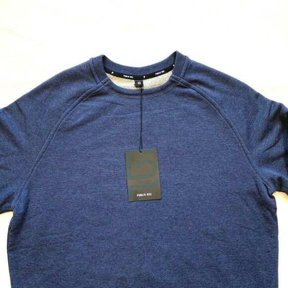 NEW Public Rec Sweater Mens Small Blue Sweatshirt Weekend Crew Pima French Terry - Picture 3 of 12